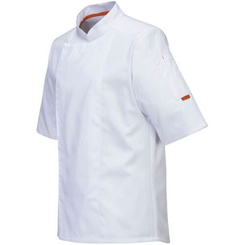 GGM Gastro (5 Stück) Kurzarm MeshAir Pro Kochjacke - Weiß - Größe: S Zilver