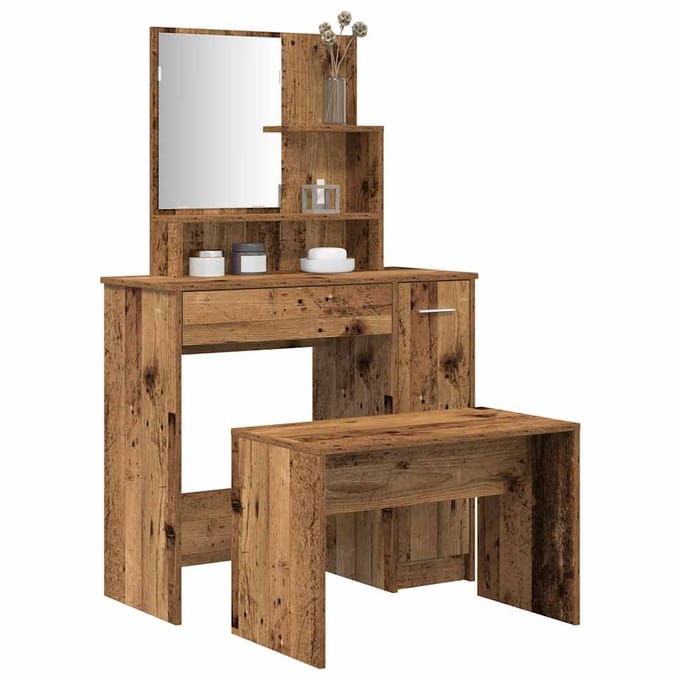 vidaXL - Kaptafelset - bewerkt - hout - oud - houtkleurig