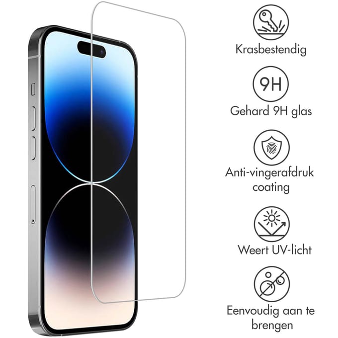 Accezz Screen Protector - Geschikt voor Apple iPhone 16 / 15 Pro / 15 - 2 Pack Glass Screenprotector