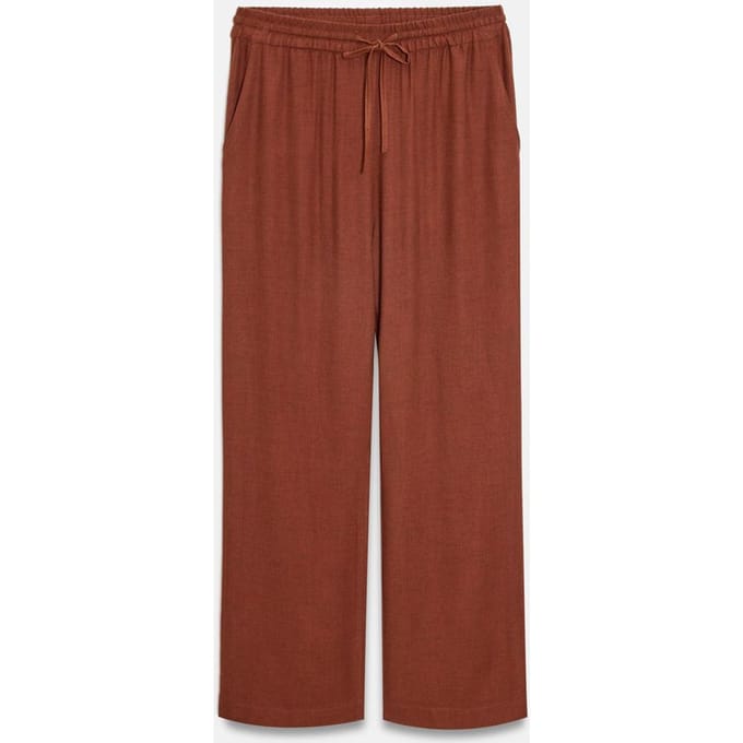 Dames Wijdbenige Geweven Broek met Touwtjes in de Taille