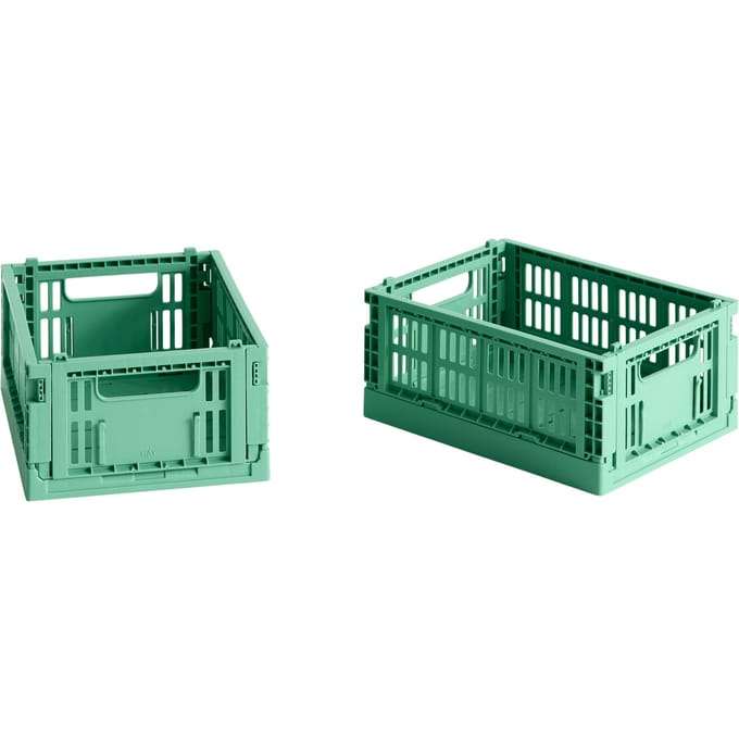 HAY Colour Crate Mini set van 2 - dark mint