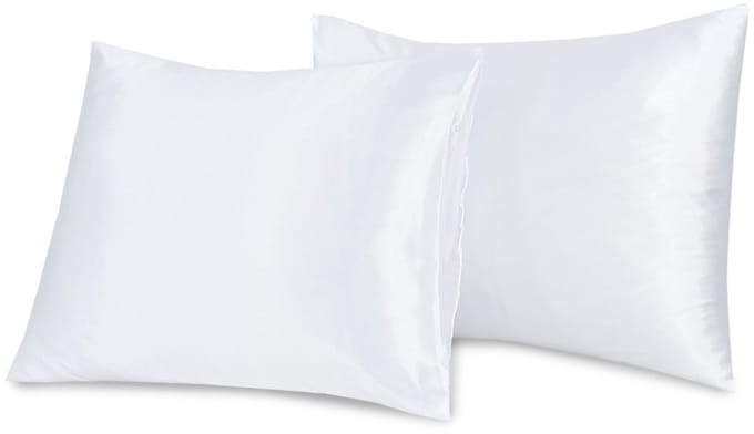 Beauty Silk - Satijnen Kussenslopen - Set van 2 stuks - 60 x 70 cm - Wit - Glans Satijn