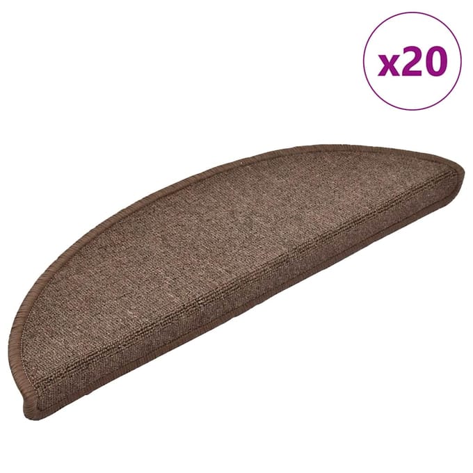 vidaXL - Trapmatten - 20 - st - 56x17x3 - cm - Koffiebruin - Halfrond