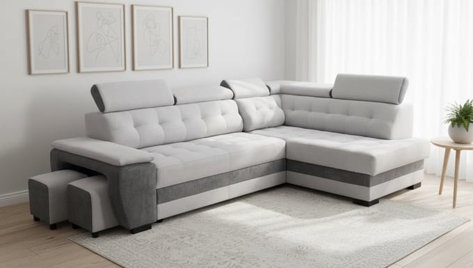 Luxe Uitschuifbare Slaapbank – Antraciet – 277x180x100 cm – Industrohome