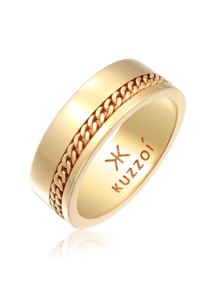 KUZZOI - Ring - Heren Band Chunky Chain in 925 Sterling Zilver - Heren