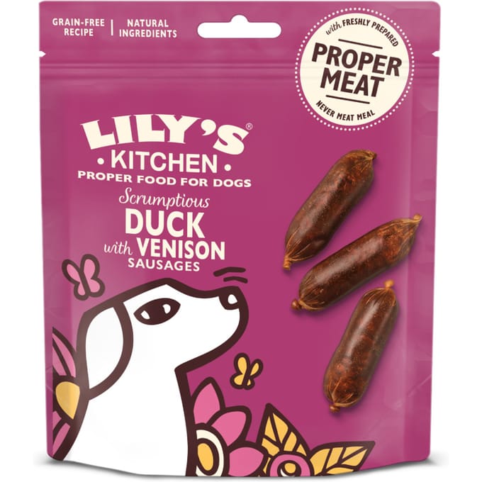 Voordeelpakket: & 3x70g Lily's Kitchen worstjes eend & hert hondensnacks
