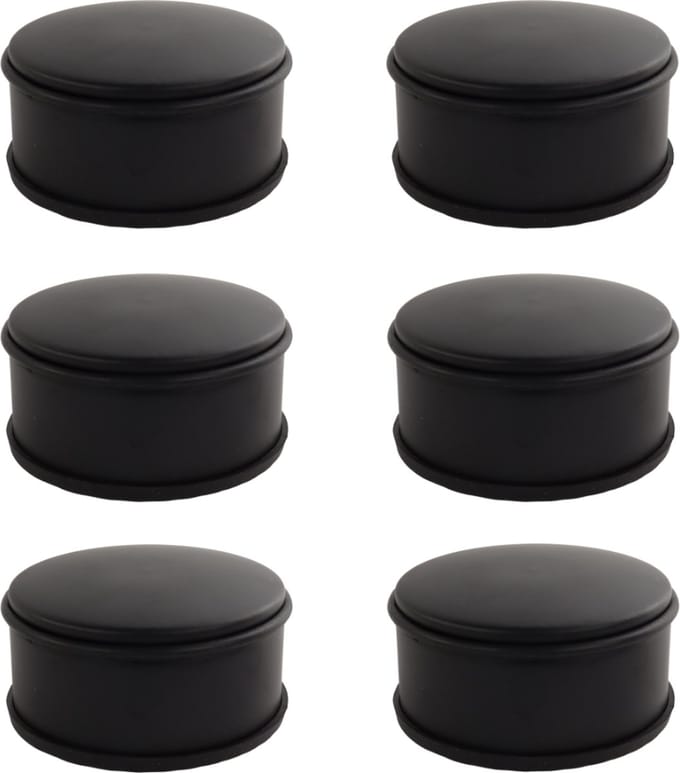 NORDIX Premium Deurstopper - Deurstoppers voor Binnen en Buiten - Deurstop - Deurbuffer - Set van 6 Stuks - 11x5.3cm - Mat Zwart - BASSO