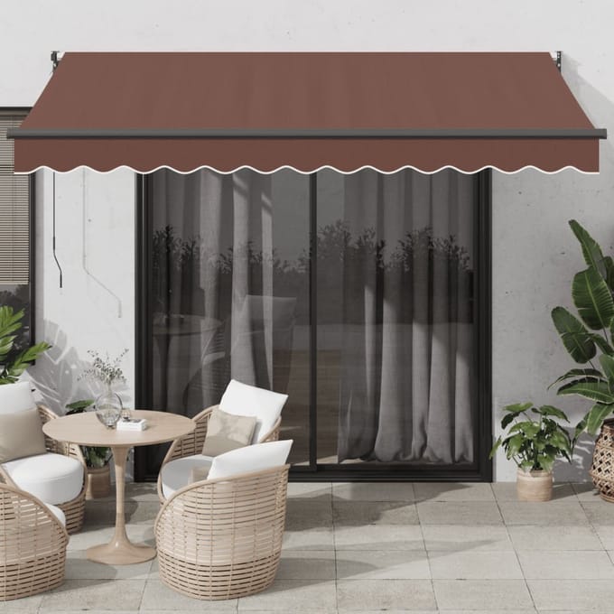 vidaXL - Luifel - handmatig - uittrekbaar - 350x250 - cm - bruin