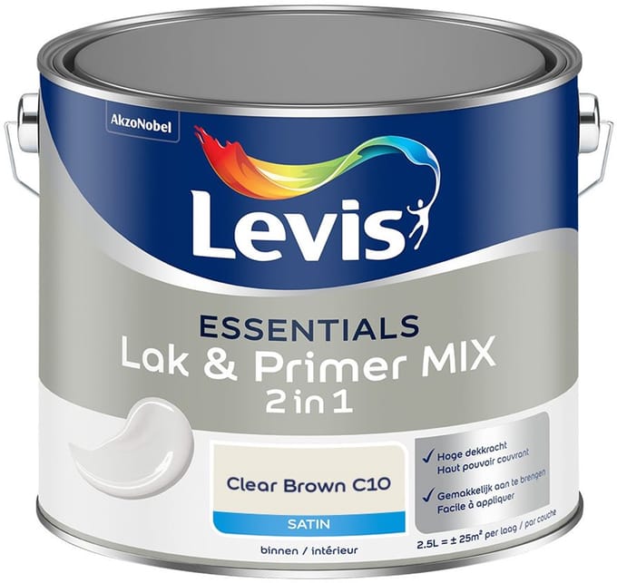 Levis - Essentials Lak & Primer Mix - Clear Brown C10 - Mengverf - 2,5 L