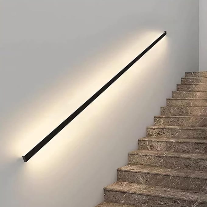 Verlichte trapleuning - Aluminium leuning - Veilige trappen - Met bewegingssensor - 1 meter - Zwart