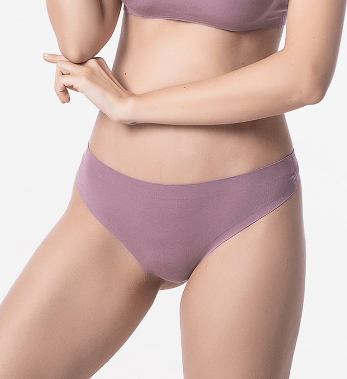 String dames naadloos Micro Modal aubergine