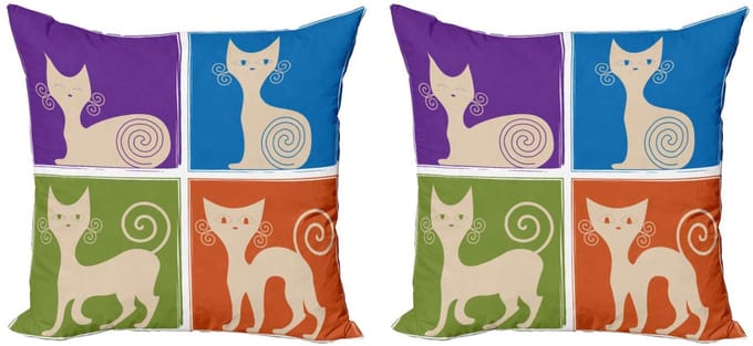 ABAKUHAUS Kussenhoes Set – 2x50x50 cm – Dubbelzijdig – Multicolor Microvezel