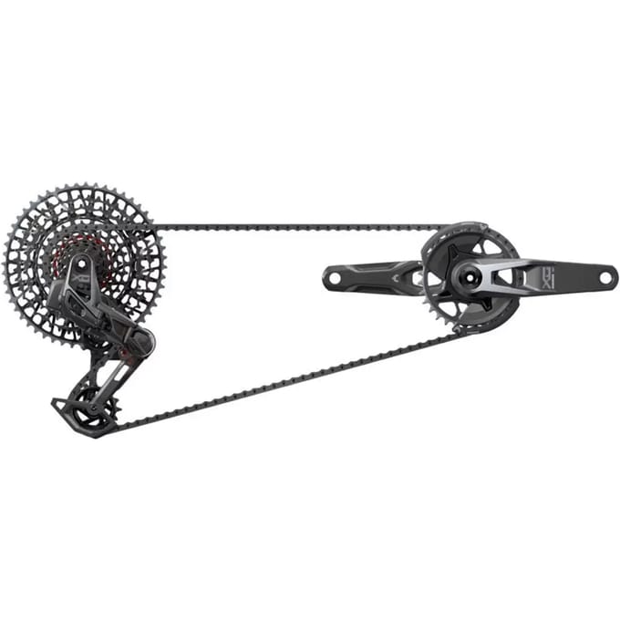 Volledige fietsgroep Sram X0 T-type AXS Q174 CL55 Dub Wide 2-Guards 32 170 10/52