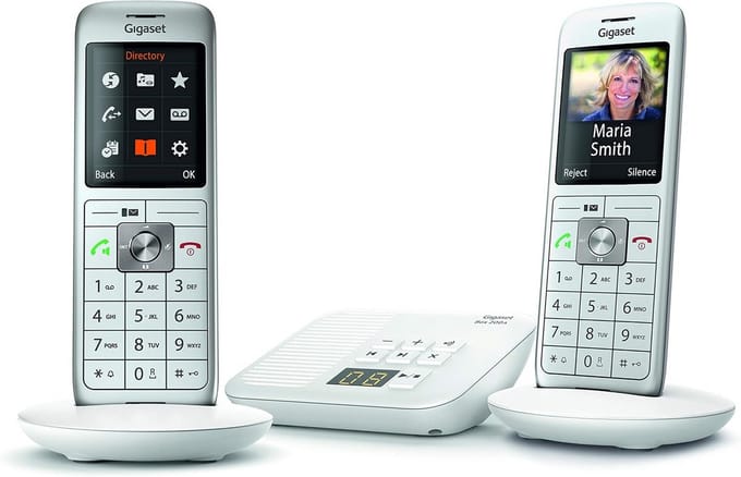 Draadloze DECT Telefoon met Antwoordapparaat en 2 Hoornstellen - Wit
