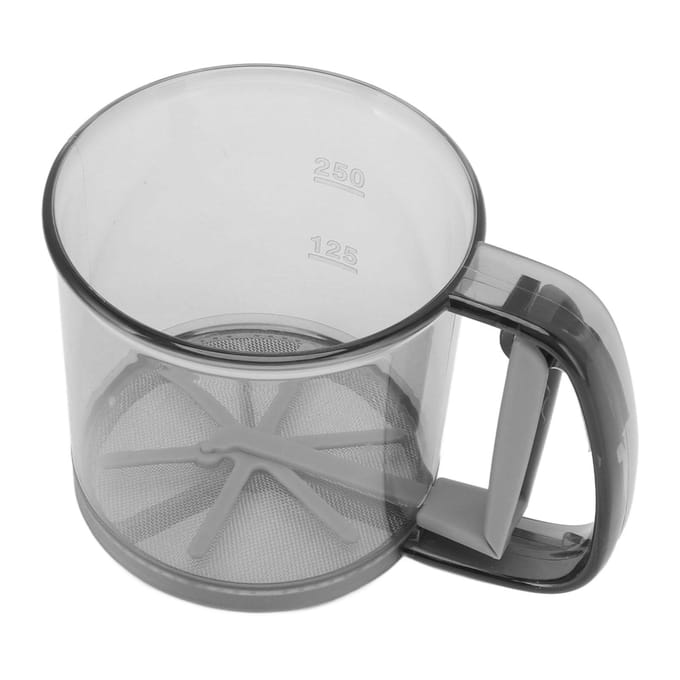 Handheld Bloemzeef Uniforme Zeefgaten Semi-automatische Bloemzeefbeker voor Bakken Gebakstools gray