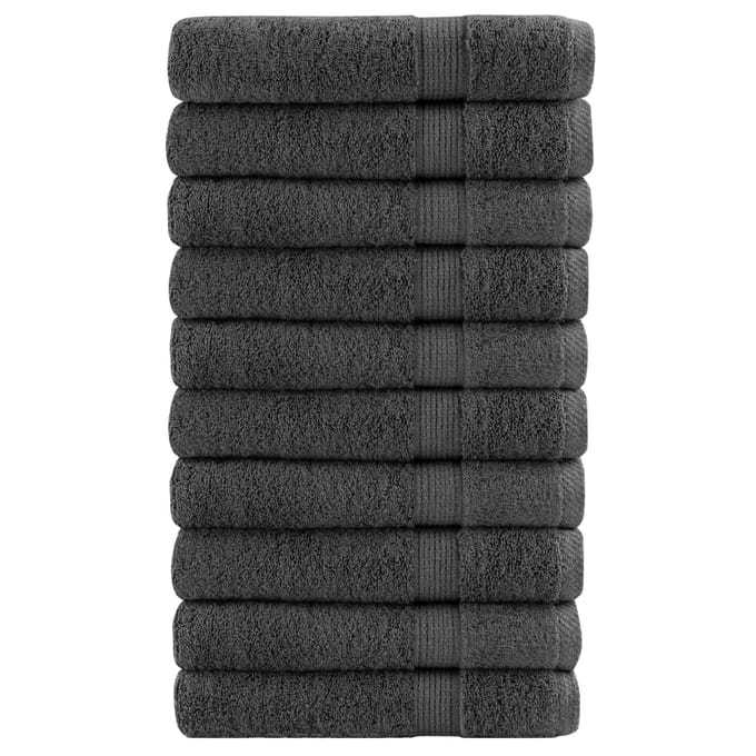 vidaXL - Handdoeken - SOLUND - 10 - st - 600 - g/m² - 100x200 - cm - antracietkleur