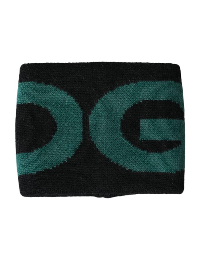 Dolce & Gabbana Zwart Groen Wol Logo #DGMILLENNIALS Polsband