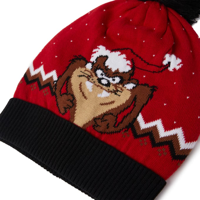 Taz the Season Christmas Beanie Red
