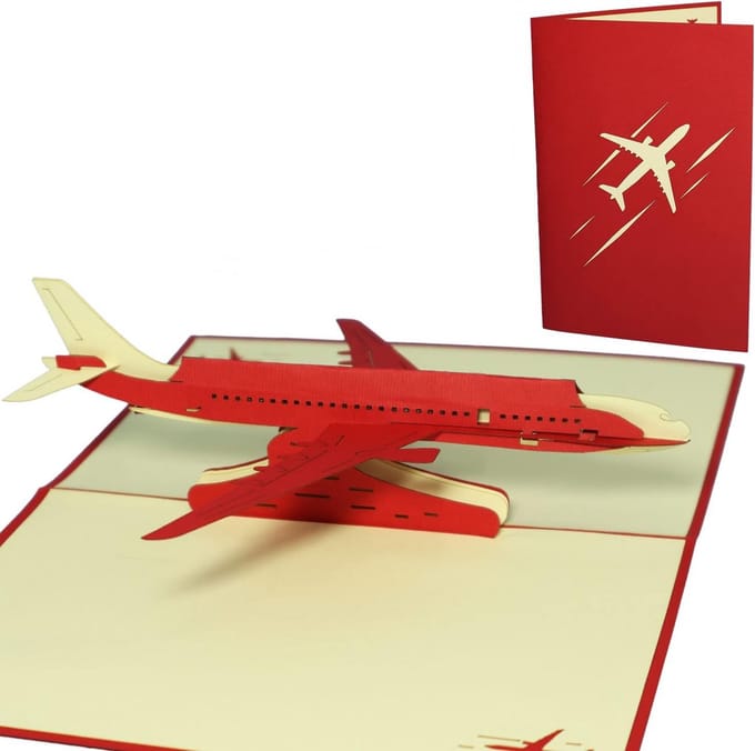 3D Pop-up Wenskaart Rood met Envelop en Inlegvel