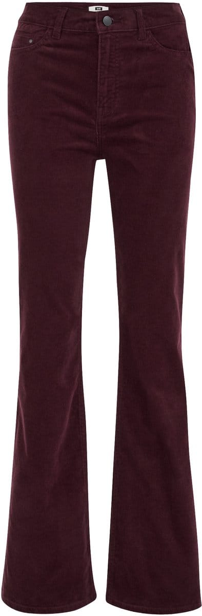 WE Fashion Dames flared broek van ribstof