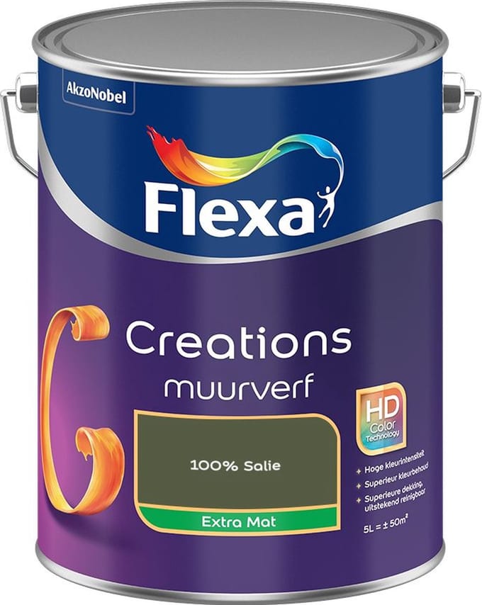 Flexa - Creations Muurverf Extra Mat - 100% Salie - Mengverf - 5 L