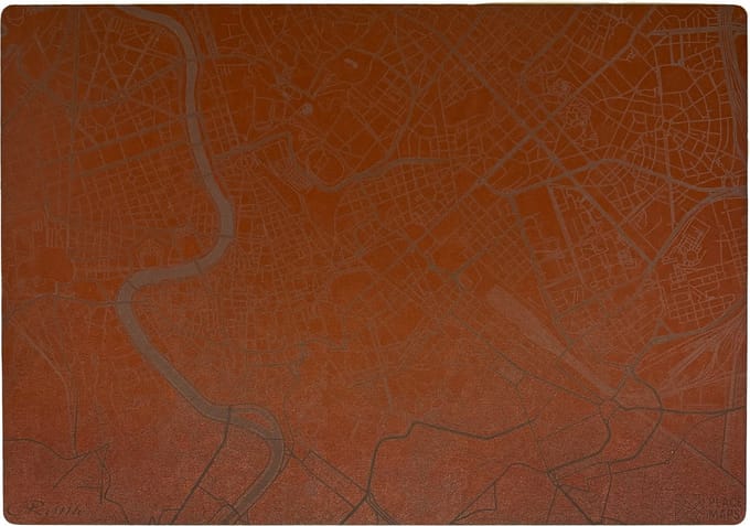 Place Maps Placemat Stadskaart Antwerpen - Kunstleer - Cacaobruin - 1 Stuk