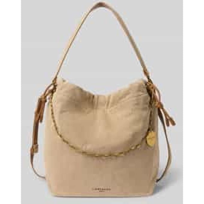 Handtas in handtassenlook met logodetail model 'Lya'