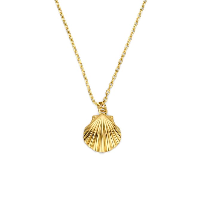 New Bling 9NBG-0807 14 Karaat Gouden Dames Ketting Schelp Hanger - Verstelbaar 43-48 cm