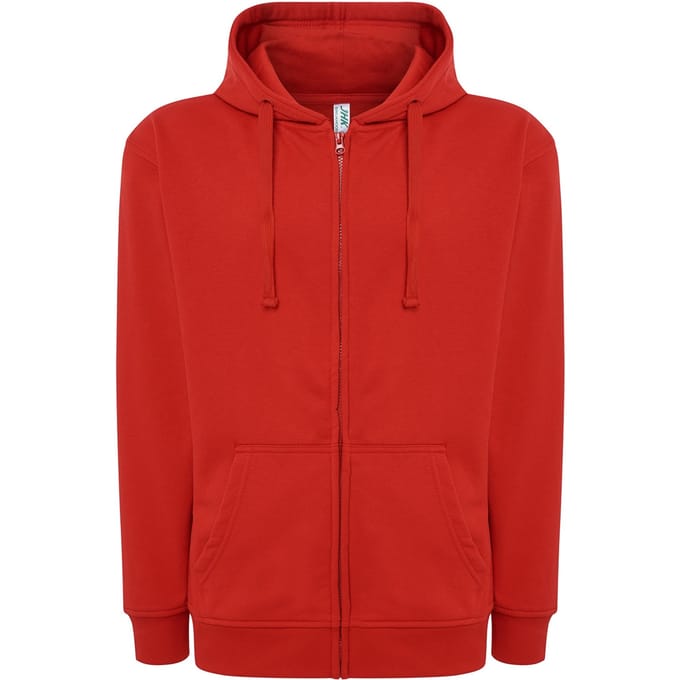 JHK Unisex effen capuchon met rits voor volwassenen (Rood)