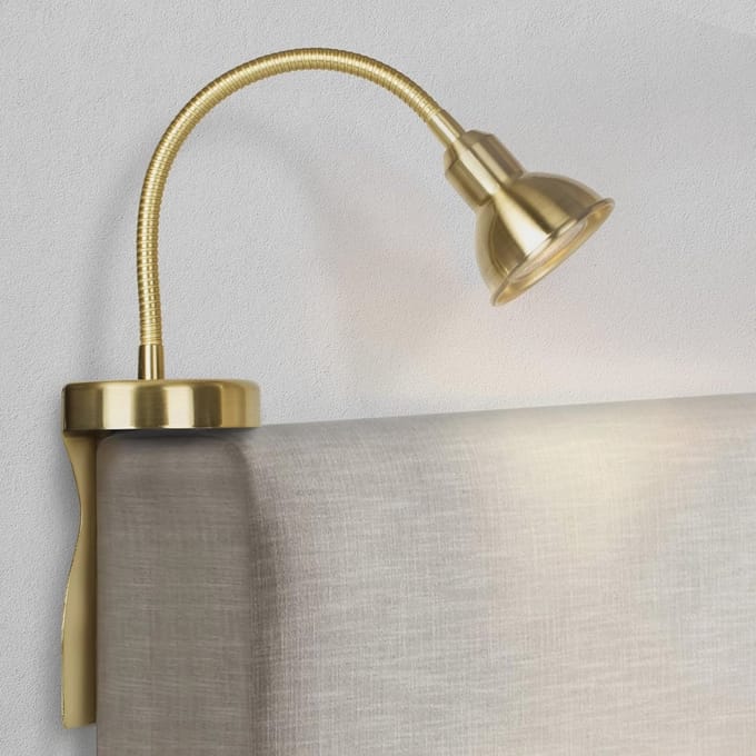 Dimbare leeslamp met flexibele zwanenhals voor hoofdeinde van het bed