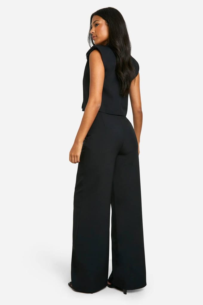 boohoo Dames Hoge Rechte Broek | Black | Maat: 10