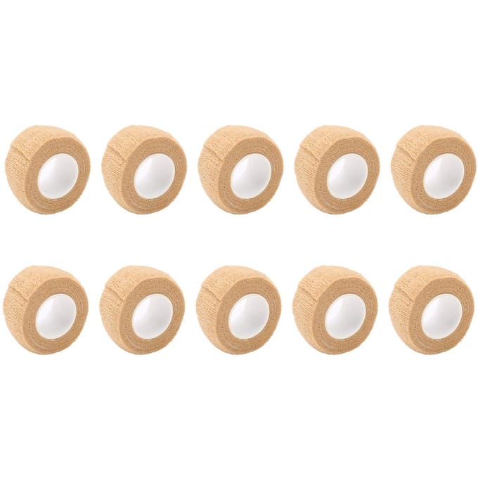 10 stuks zelfklevend bandageverband ca. 1 inch breed 2 yard lang elastisch flexibel draagbaar ademend beige