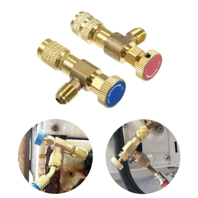 R12 R410 Koelmiddelvulklep, Airconditioning Koelmiddel Vloeistofveiligheidsklep Koperstroom beige