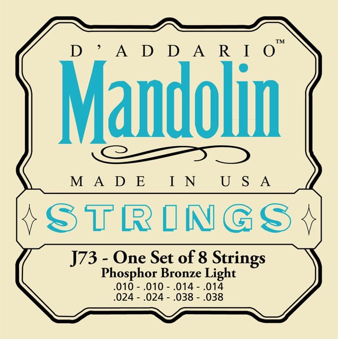 D'Addario J73 10-38 Mandolinen snaren Phosphor Bronze Loop End - Snaren