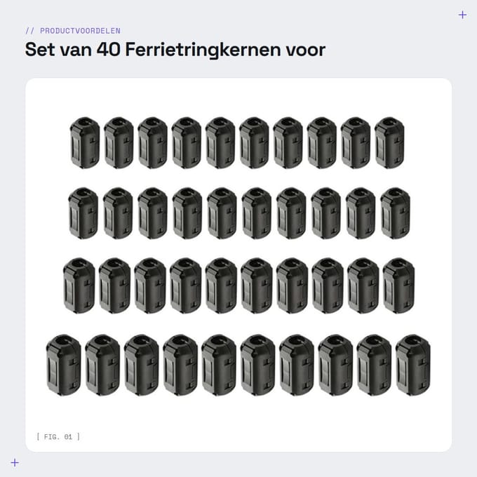 Dailygoods - Set van 40 Ferrietringkernen voor Kabelbeheer