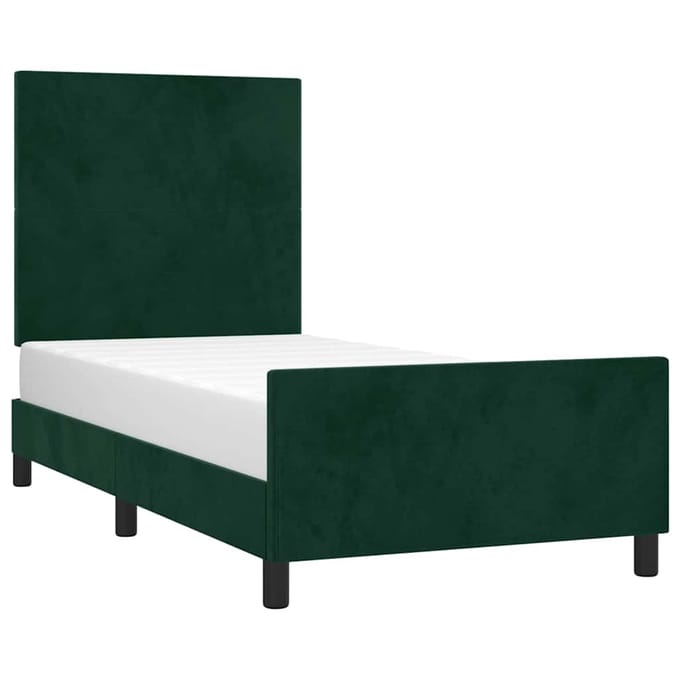 vidaXL - Bedframe - zonder - matras - 90x190 - cm - fluweel - donkergroen