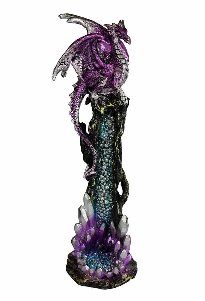 Staande Wierookhouder - Draak - Dragon - Blauw Paars met Glitters