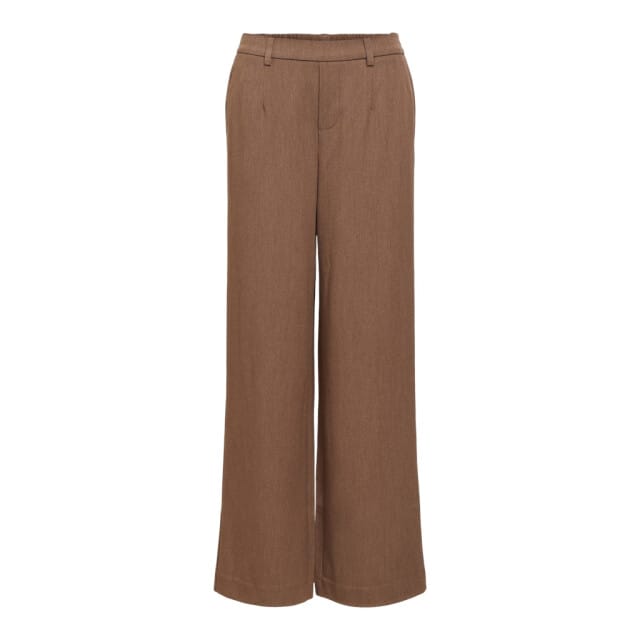 Object bruine dames broek   Wide leg fit   Steekzakken   Elastische boord   Duurzaam   Regular waist Bruin 36