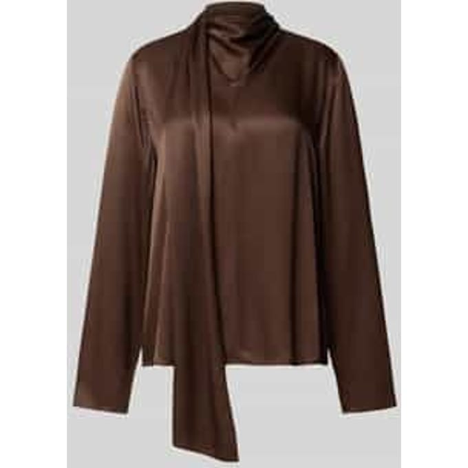 Relaxed fit blouse van pure viscose met opstaande kraag