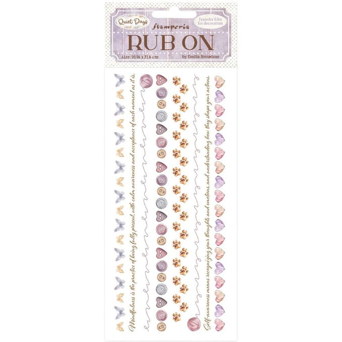 Stamperia - Quiet Days Rub-On 8,33x2,36 Inch Cozy Borders (DFLRB207)