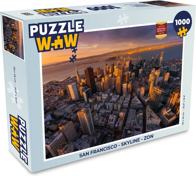 Puzzel San Francisco - Skyline - Zon - Legpuzzel - Puzzel 1000 stukjes volwassenen