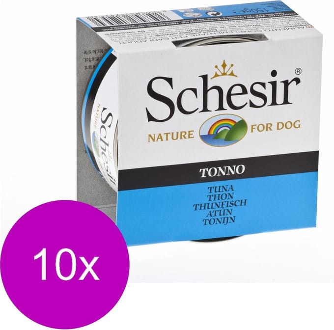 10x Schesir Hondenvoer Blik Jelly Tonijn 150 gr