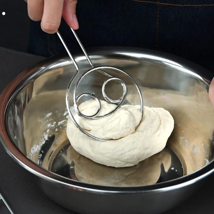 RVS Garde Gebak Ei Deeg Mixer Dubbele Oog Spiraal Hand Roer Tool voor Keuken Koken gray