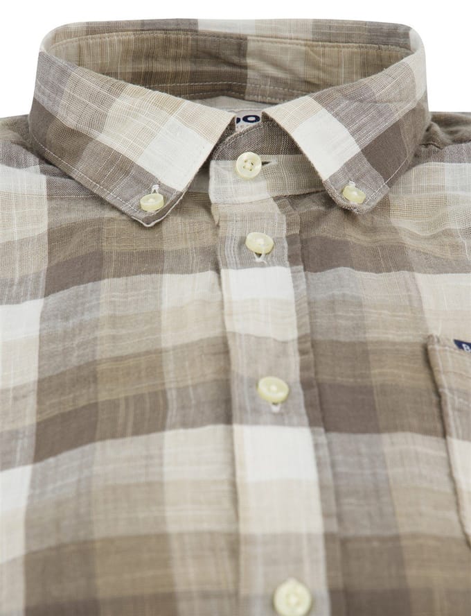 Overhemd Barbour Tailored Fit bruin ruiten print