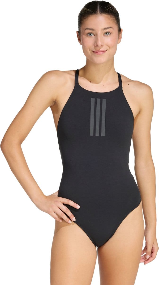 Adidas Sportswear Iconisea Geribbeld Badpak Met Cups En Dunne Bandjes - Dames - Bruin