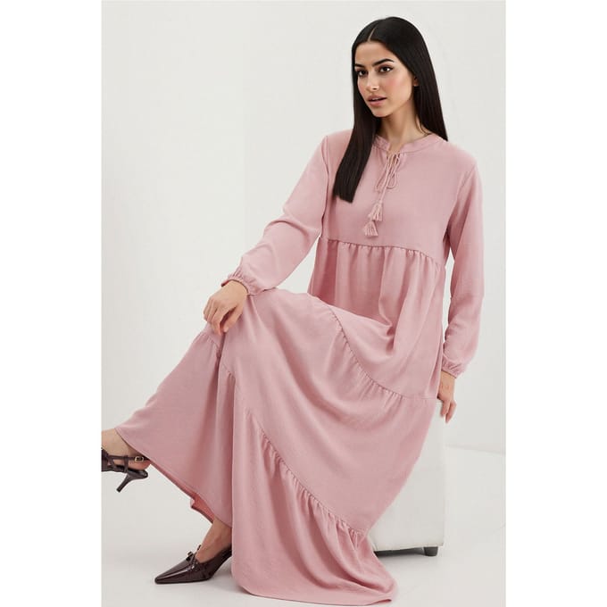 Maxi-jurk met strikdetail