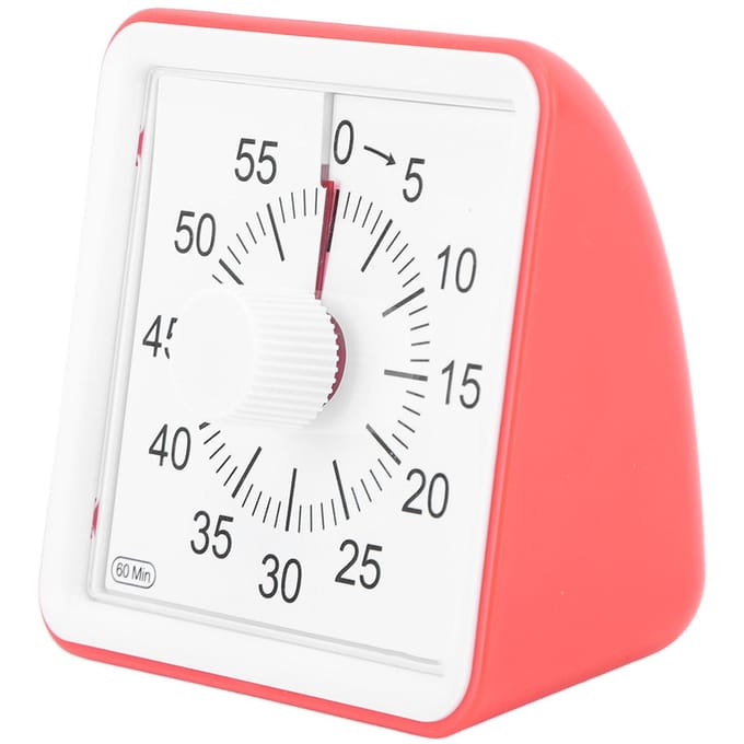Visuele Timer Stille Rustige Tellen 60 Minuten Afteltimer voor Studenten Keuken Rood rood