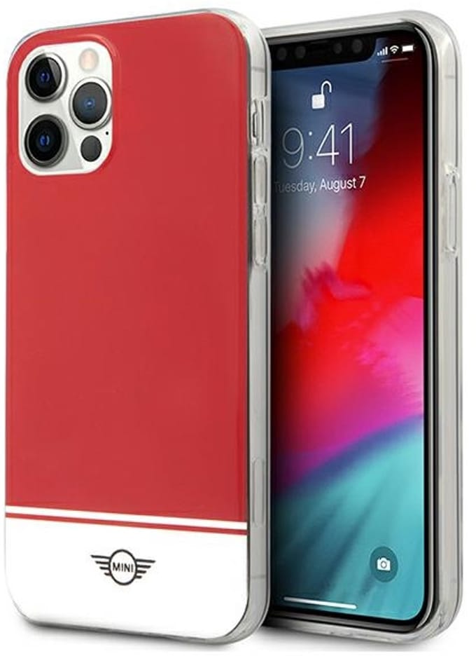 Mini Morris Stripe Collectie - iPhone 12 Pro Max Hoesje - Categorie 12 Pro Max - Hard Stripe - Czerwone