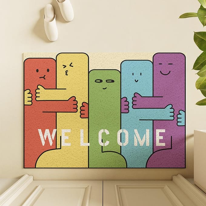 Entree Deurmat Deur Creatieve Welkom Thuis Pvc Ringmat Entree Deurmat Deurmat Deurmat Deurmat Deur 60*90 beige