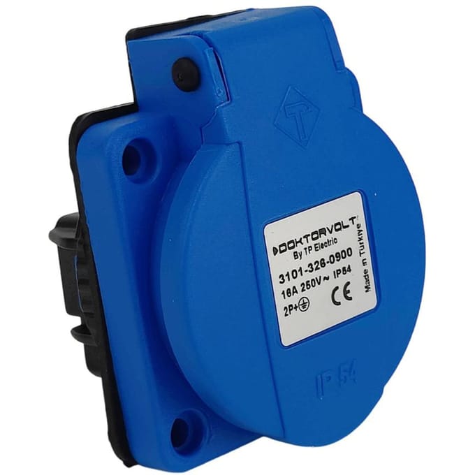 Prise de Tableau Ip54 Avec Broche de Terre 230V 16A Type E Bleue